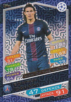 Edinson Cavani Paris Saint-Germain 2016/17 Topps Match Attax CL Man of the Match #MM21